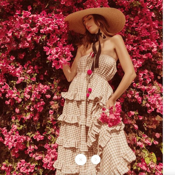 Sundress // JASMIN DRESS GINGHAM BEIGE - Picture 4 of 5